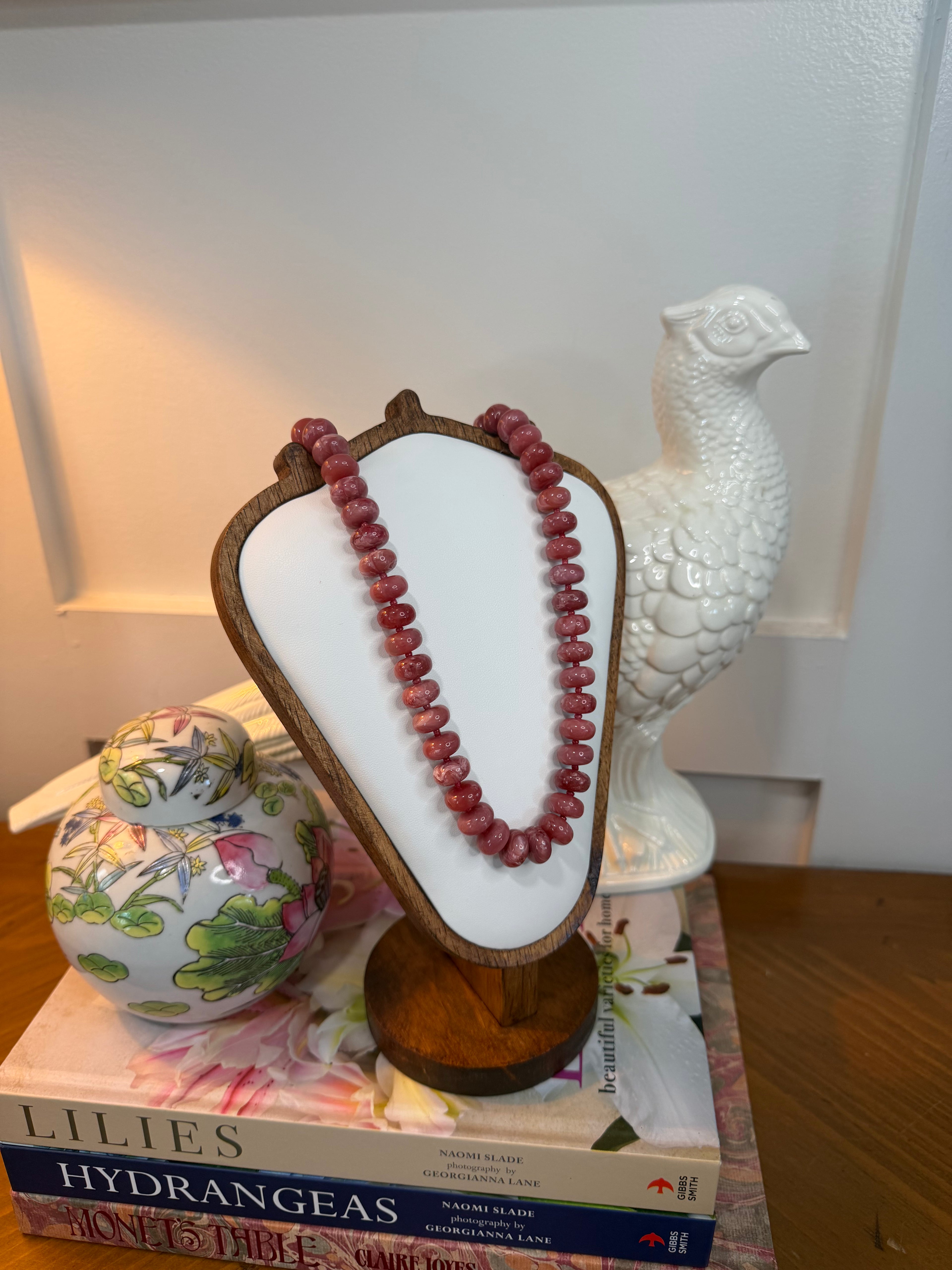 Marble Seed Bead Necklace in Rose